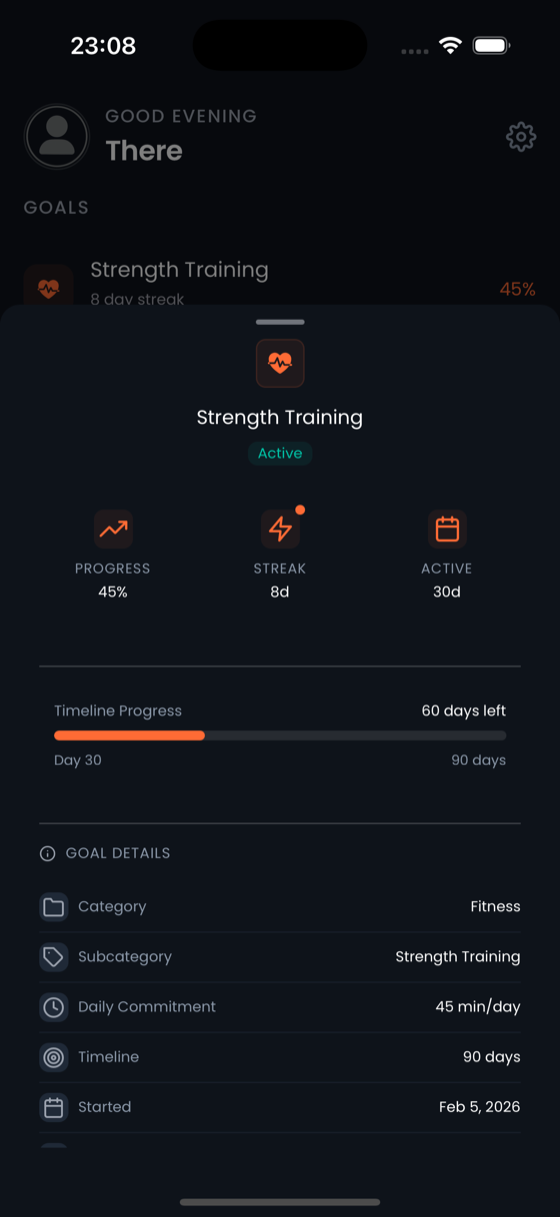 MicroSteps - Goal progress