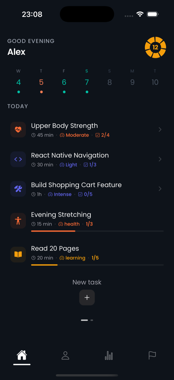 MicroSteps - Daily tasks