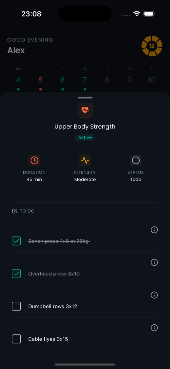 Task details with checklist